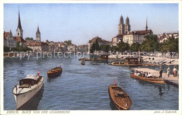 Foto Gaberell J. Nr. 6758 Zürich Blick von der Quaibrücke Bo