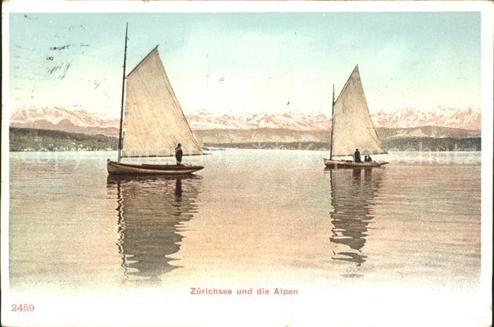 Segelboote Zürichsee Alpen
