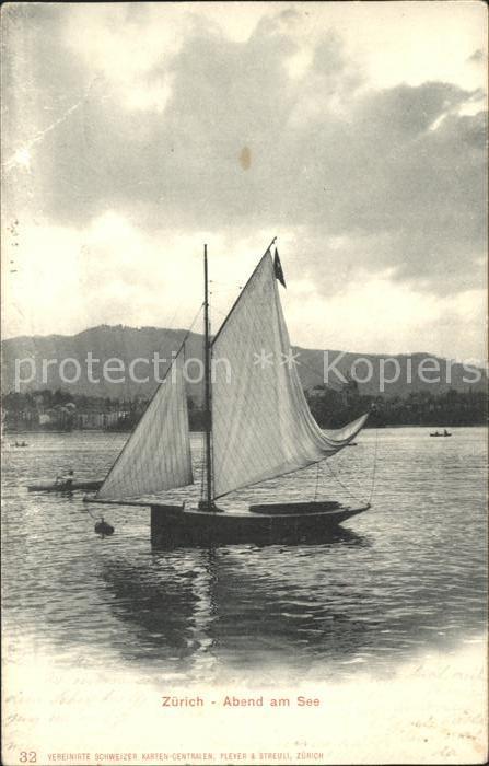 Segelboote Zürich Abend am See