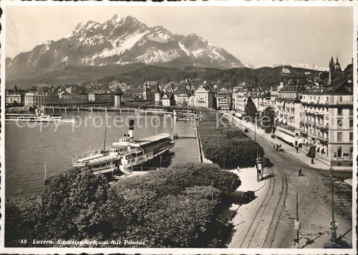 Dampfer Binnenschifffahrt Schiller Schweizerhofquai Pilatus Luzer