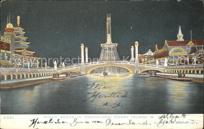 Lunapark Night Scene Coney Island