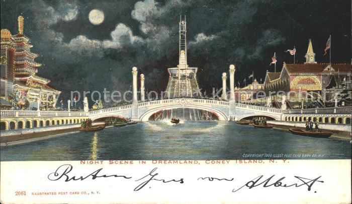 Lunapark Coney Island N.Y. Night Scene