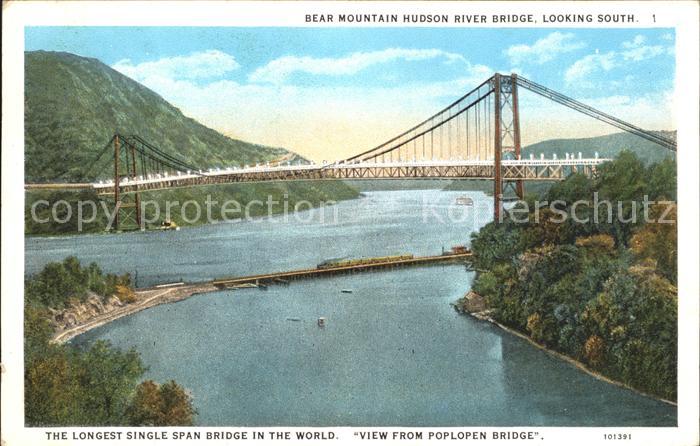 Newburgh New York Bear mountain hudson river bridge looking south