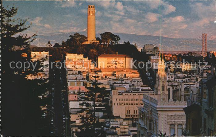 San Francisco California Historic Telegraph hide the famous coit Tower