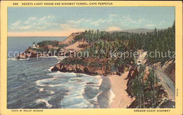 Portland Oregon Heceta light house and highway tunnel