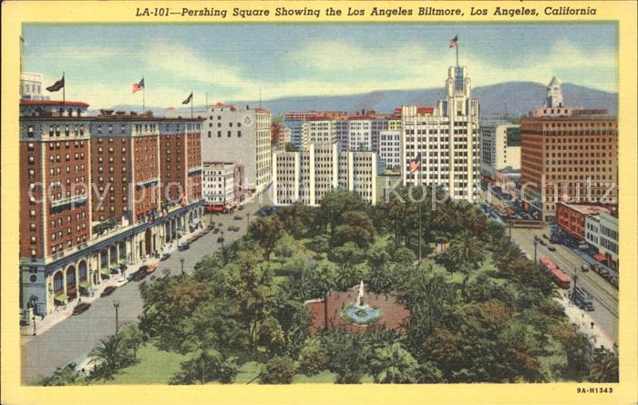 Los Angeles California Pershing Square showing the Los Angeles Biltmore