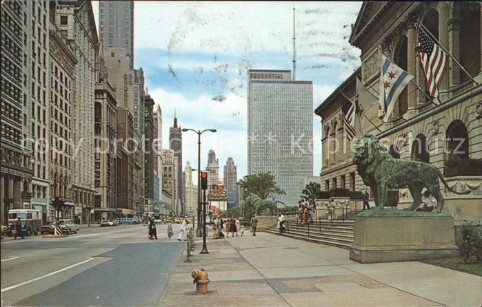 Chicago Illinois Looking north along Michigan Avenue from the Institute of Chica
