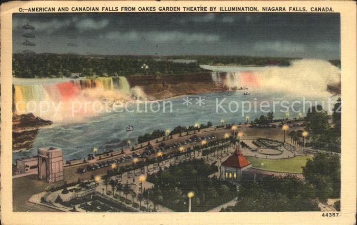 Niagara Falls Ontario American and Canadian falls from oakes garden theatre by i