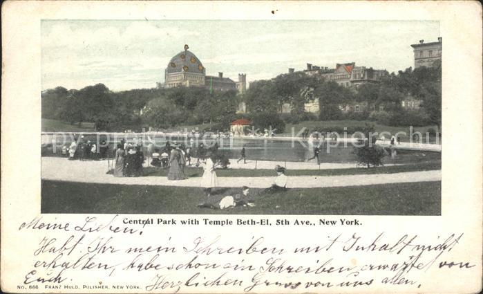 New York City Central park with Temple Beth. El