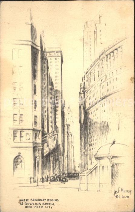 New York City Broadway begins at bowling green