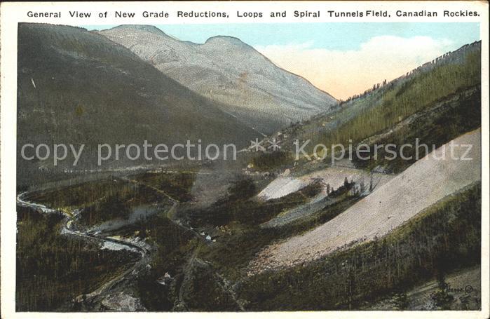 Canadian Rockies New Grade Reductions Loops Spiral Tunnels Field
