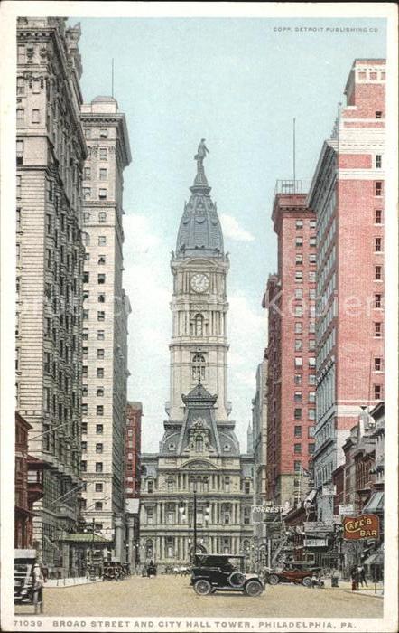 Philadelphia Pennsylvania Broad street and city hall tower