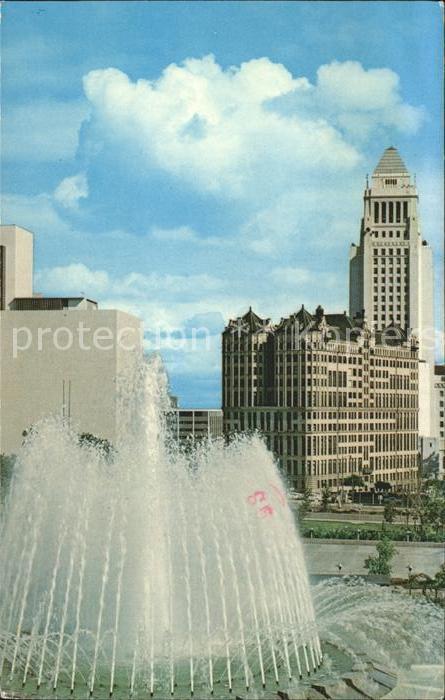 Los Angeles California Civic Center Mall fountain
