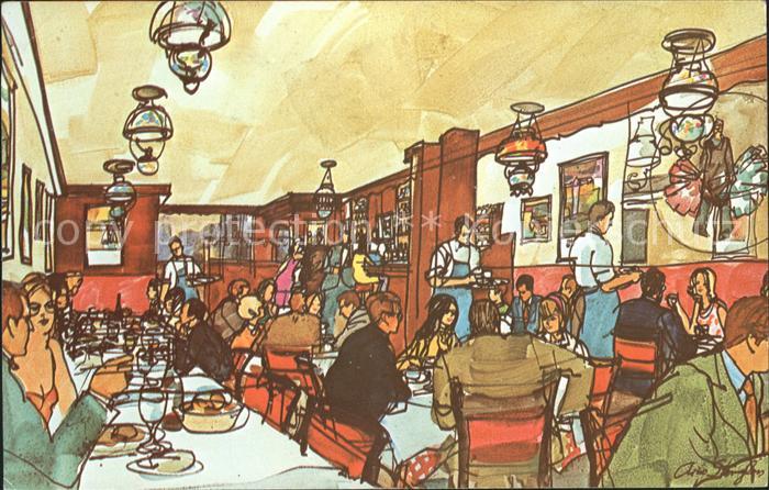New York City Restaurant Le Bistro Kuenstlerkarte