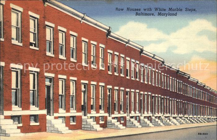Baltimore Maryland Row Houses White Marble Steps