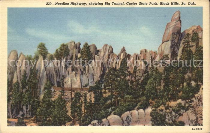 South Dakota US-State Needles Highway Big Tunnel Custer State Park Black Hills
