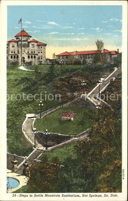 Hot Springs South Dakota Steps to Battle Mountain Sanitarium