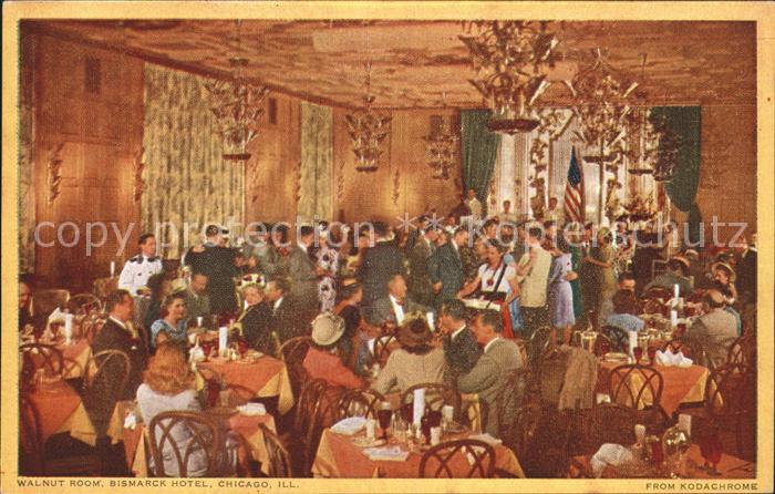Chicago Illinois Bismarck Hotel Walnut Room
