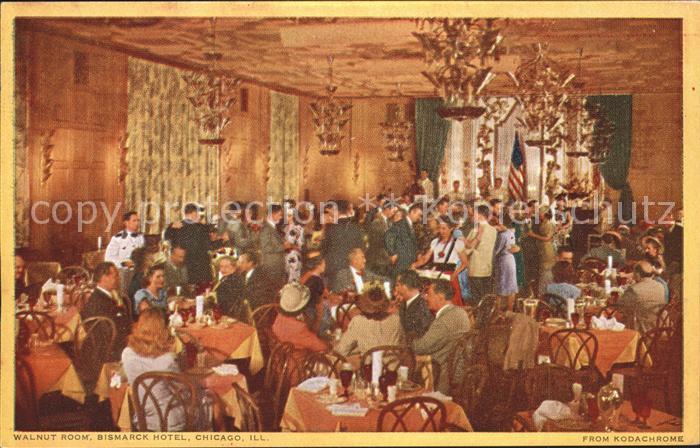 Chicago Illinois Bismarck Hotel Walnut Room