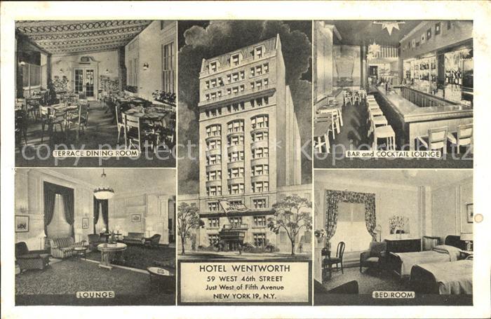 New York City Hotel Wentworth Lounge Bed Romm Bar Cocktail Lounge