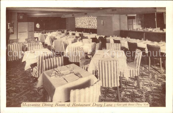 New York City Restaurant Drury Lane Mezzanine Dining Room