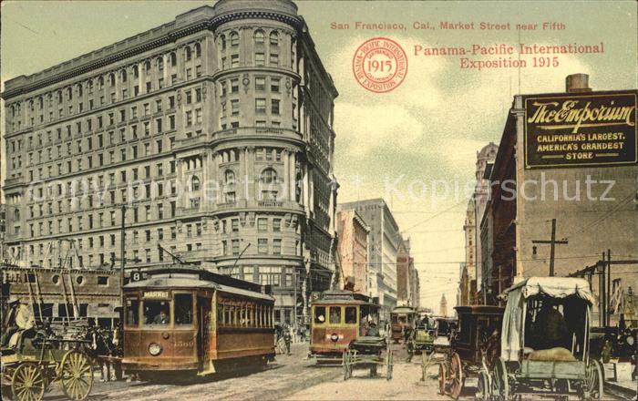 San Francisco California Market Street Panama-Pacific International Exposition 1