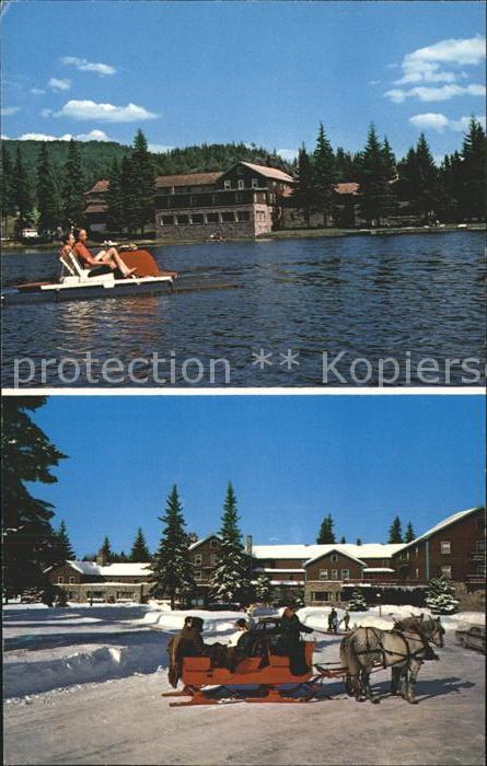 Quebec Val David Pferdeschlitten See Tretboot