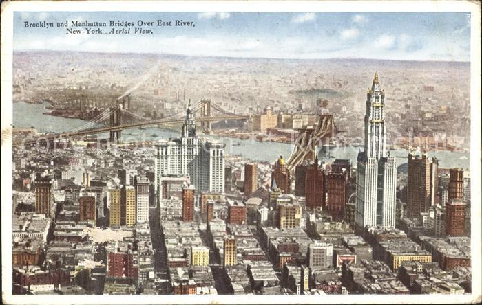 New York City Broiklyn and Manhattan Bridges Skyline Fliegeraufnahme