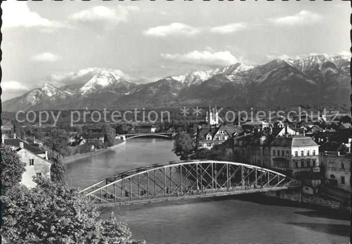 Villach Kaernten Draupartie mit Karawanken