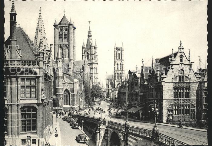 Gent Gand Flandre Strasse Kirchtürme