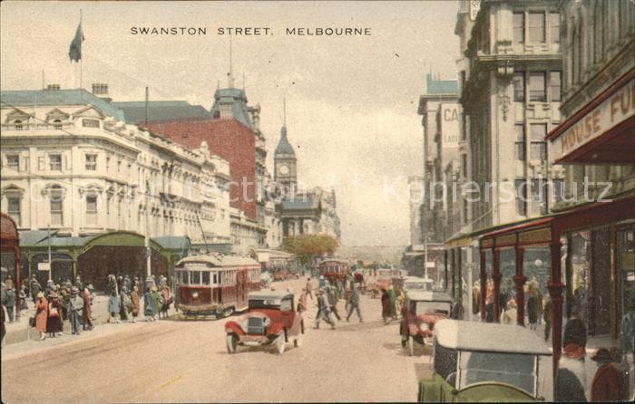 Melbourne Victoria Swanston Street Strassenbahn Autos