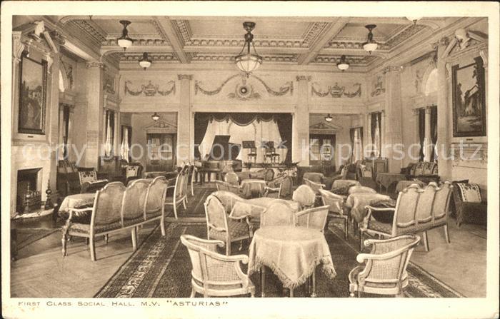 Argentinien First Class Social hall M.V. Asturias