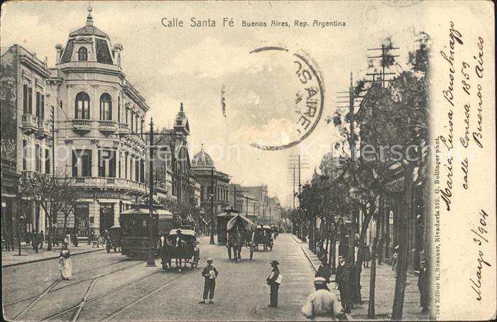 Buenos Aires Calle Santa Fé Strassenbahn Pferdewagen