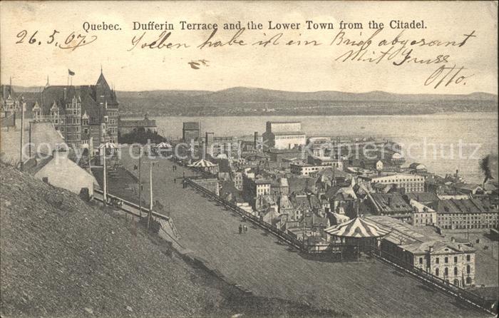 Quebec Dufferin Terrace and Lower Town from the Citadel