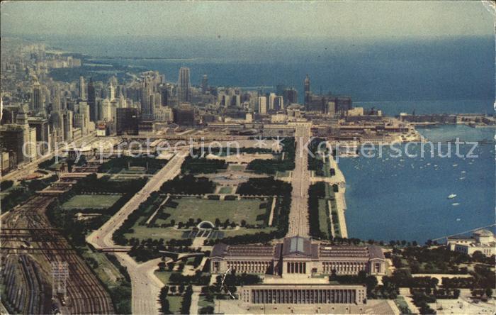 Chicago Illinois Lake Shore Drive Park Beach Yacht anchorage aerial view