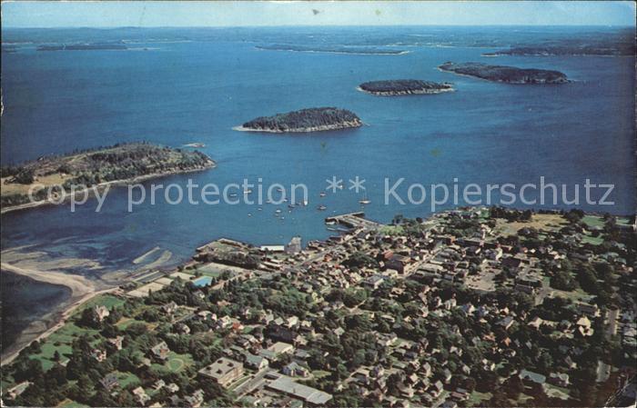 Bar Harbor Frenchman's Bay Porcupine Island aerial view