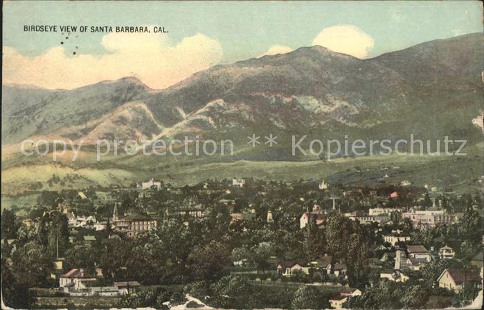 Santa Barbara California Birdseye view Mountains