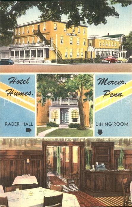 Mercer Pennsylvania Hotel Humes and Rader Hall