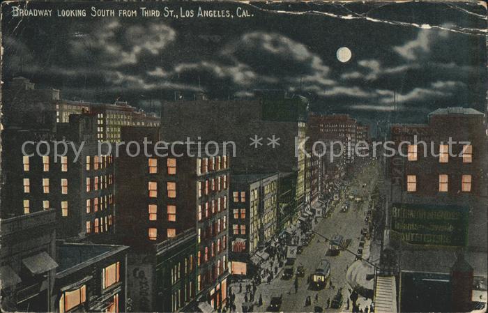Los Angeles California Broadway at moonlight