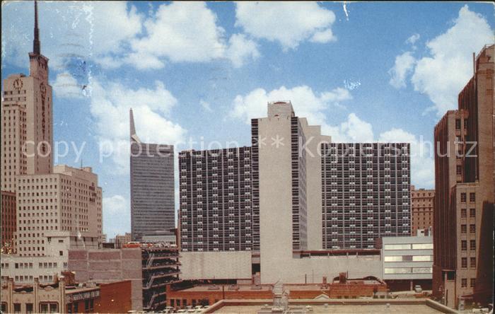 Dallas Texas Skyline Hilton Statler Hotel Mercantile National Bank