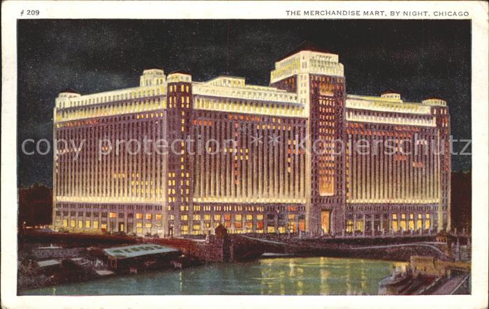 Chicago Illinois Merchandise Mart by night