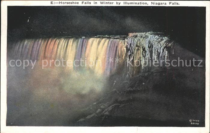 Niagara Falls Ontario Horseshoe Falls in Winter by Illumination