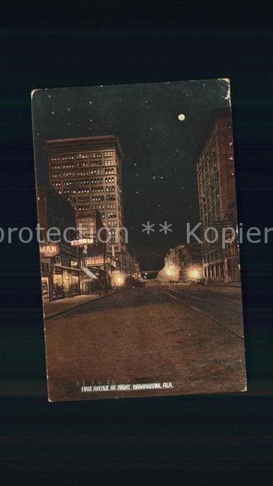 Birmingham Alabama First Avenue at night