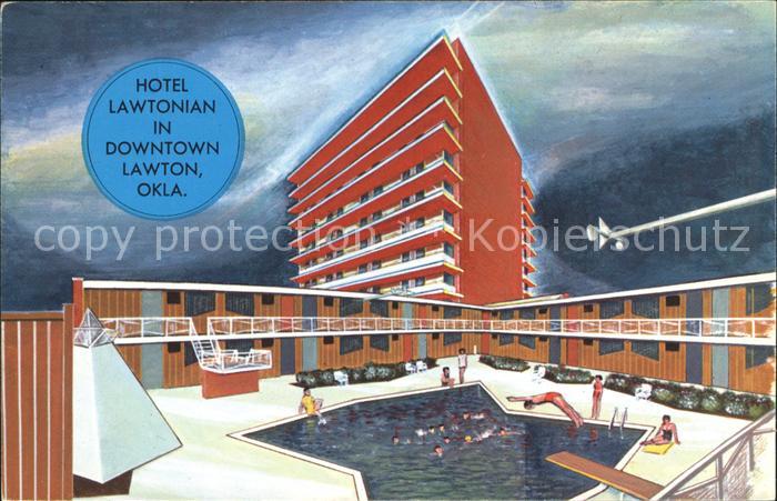 Lawton Oklahoma Hotel Lawtonian Swimming Pool Illustration