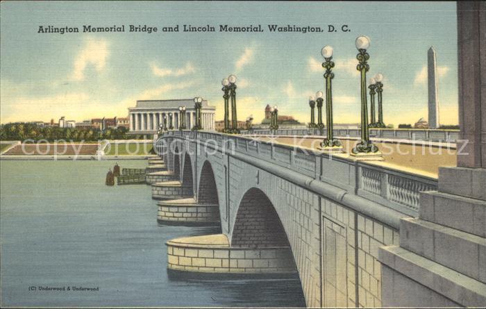 Washington DC Arlington Memorial Bridge and Lincoln Memorial