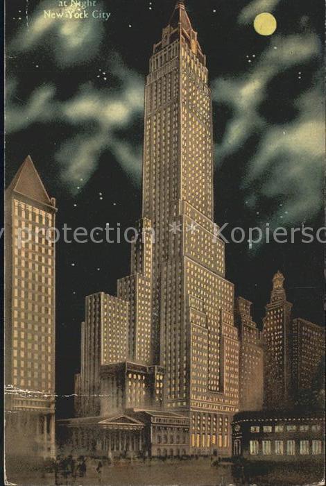 New York City Manhatton Company Building at Night