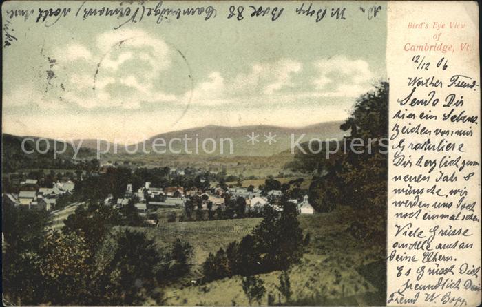 Cambridge Vermont Fliegeraufnahme
