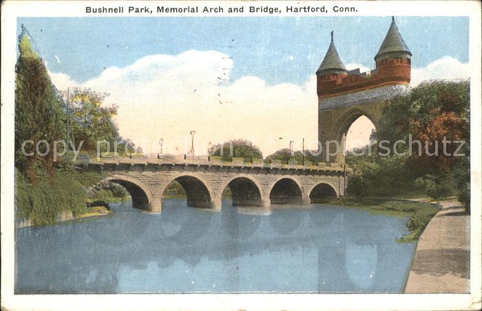 Hartford Connecticut Bushnell Park Memorial Arch and Bridge