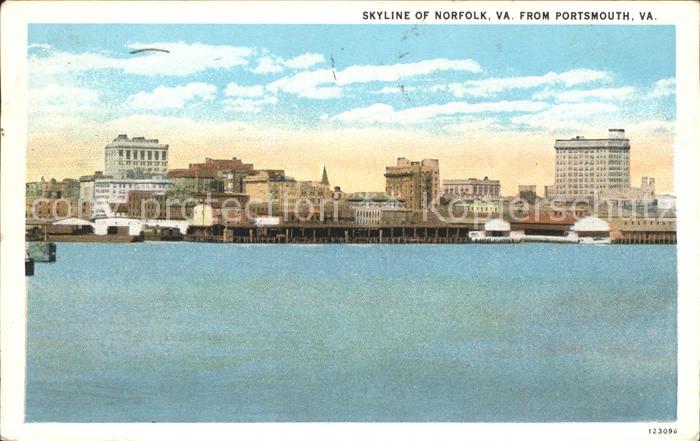 Portsmouth Virginia Skyline of Norfolk