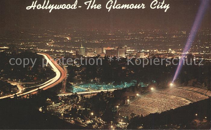 Hollywood California Night View from Mulholland Drive